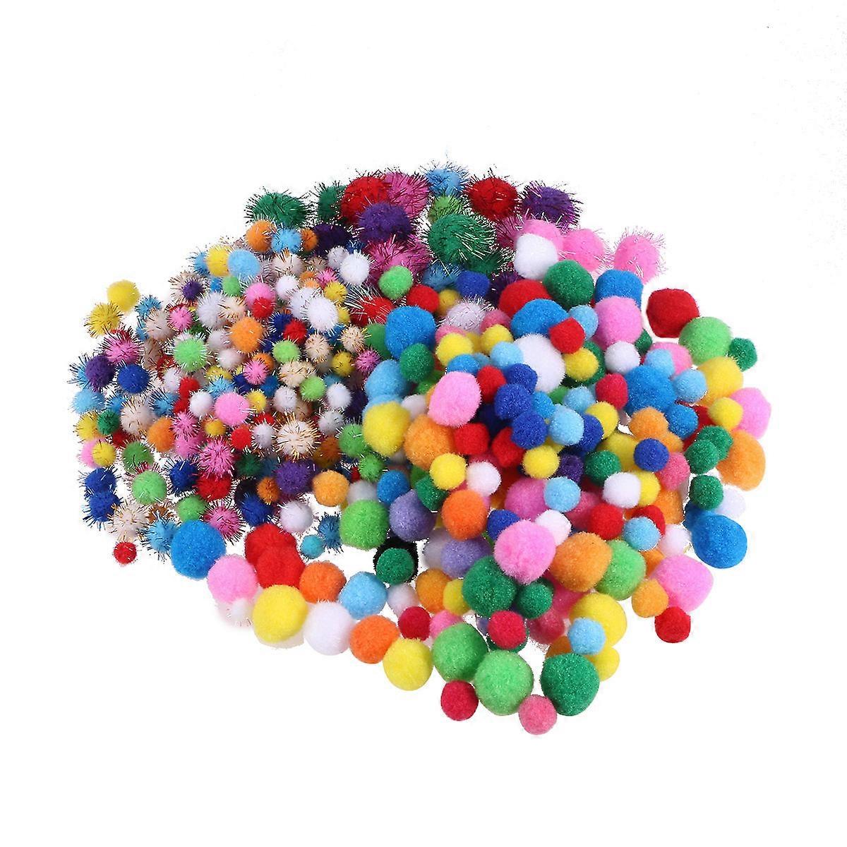 Kids Activity Kits Colored Pom Pom Balls Fluffy Round Shape Educational Tool Home Decoration 550Pcs