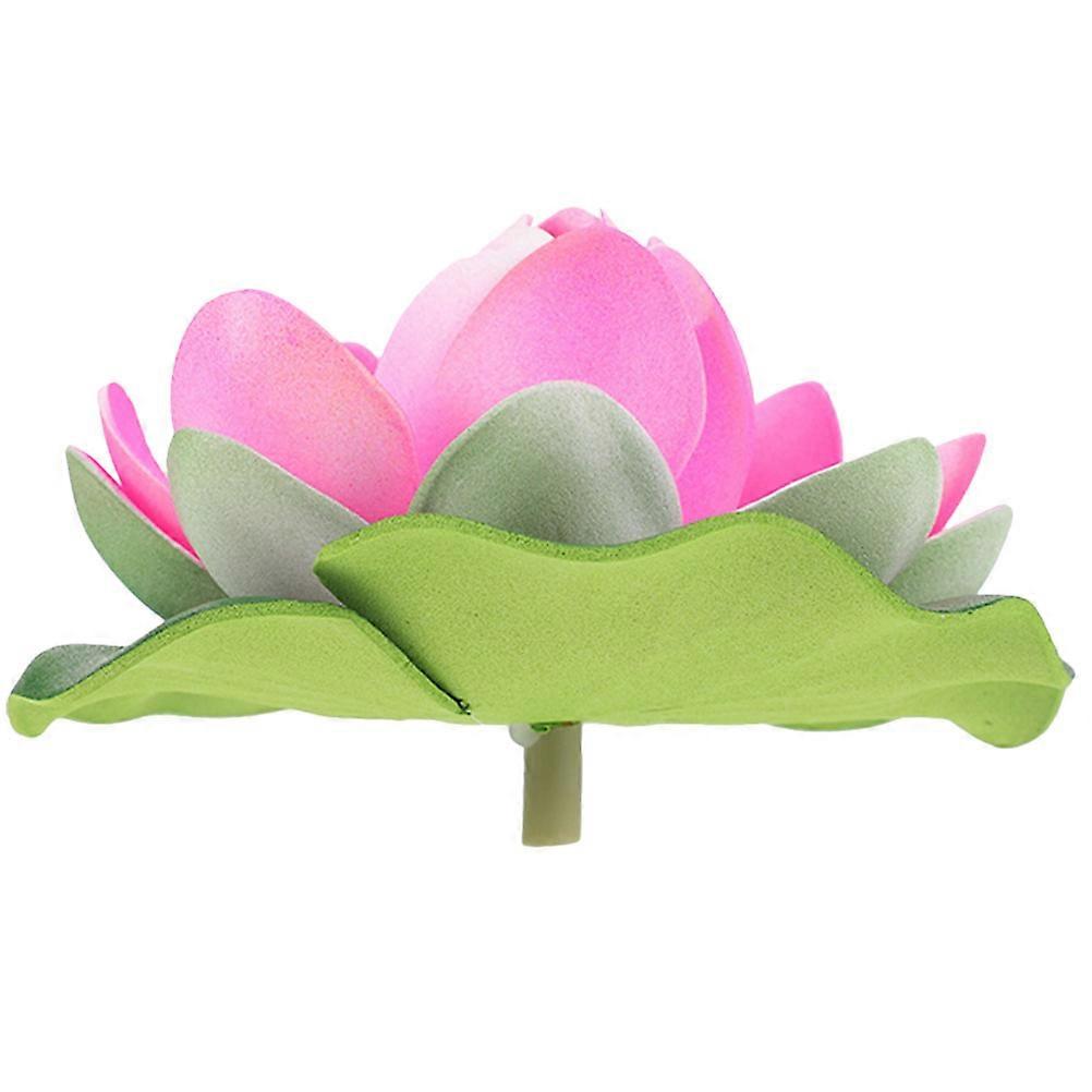 Floating Artificial Lotus Flower Decoration with Realistic Simulated Leaf for Ponds, Gardens, and Pools – Weather Resistant Pink Design for Outdoor