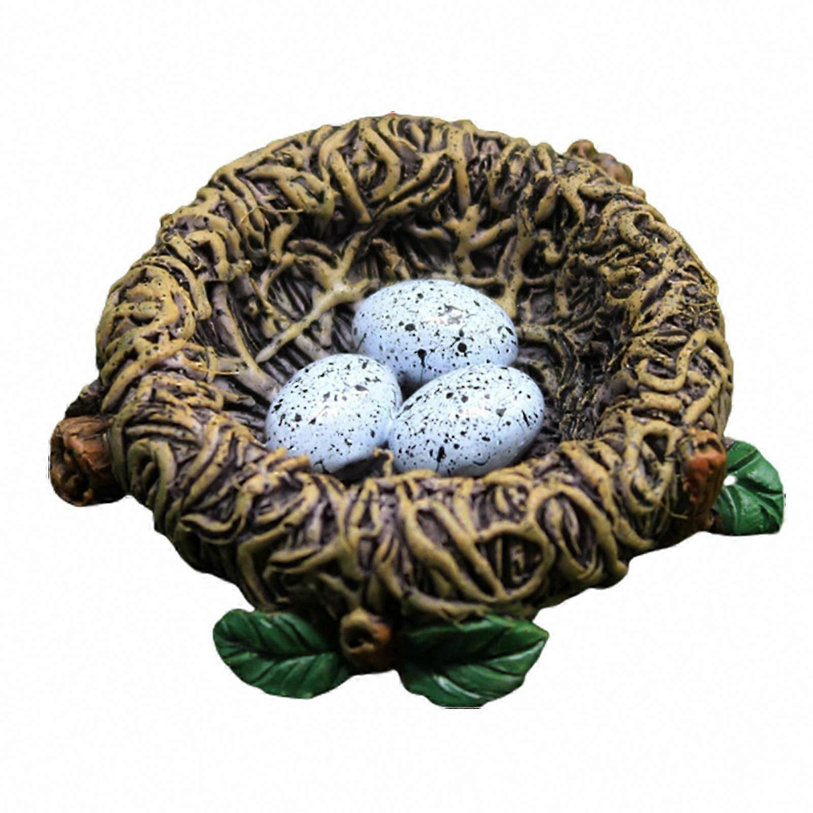 Resin Tree Sculpture Bird Nest Desktop Decor for Home & Garden