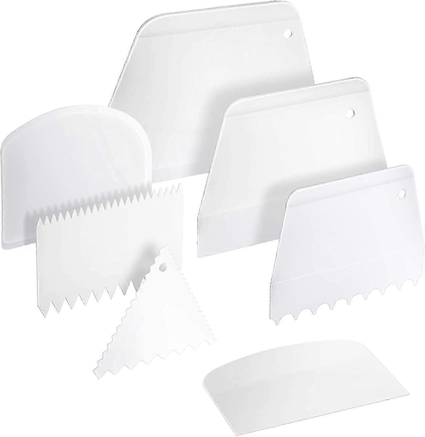 7-Piece Cake Scraper Set - Dough & Icing Smoother Tools for Baking