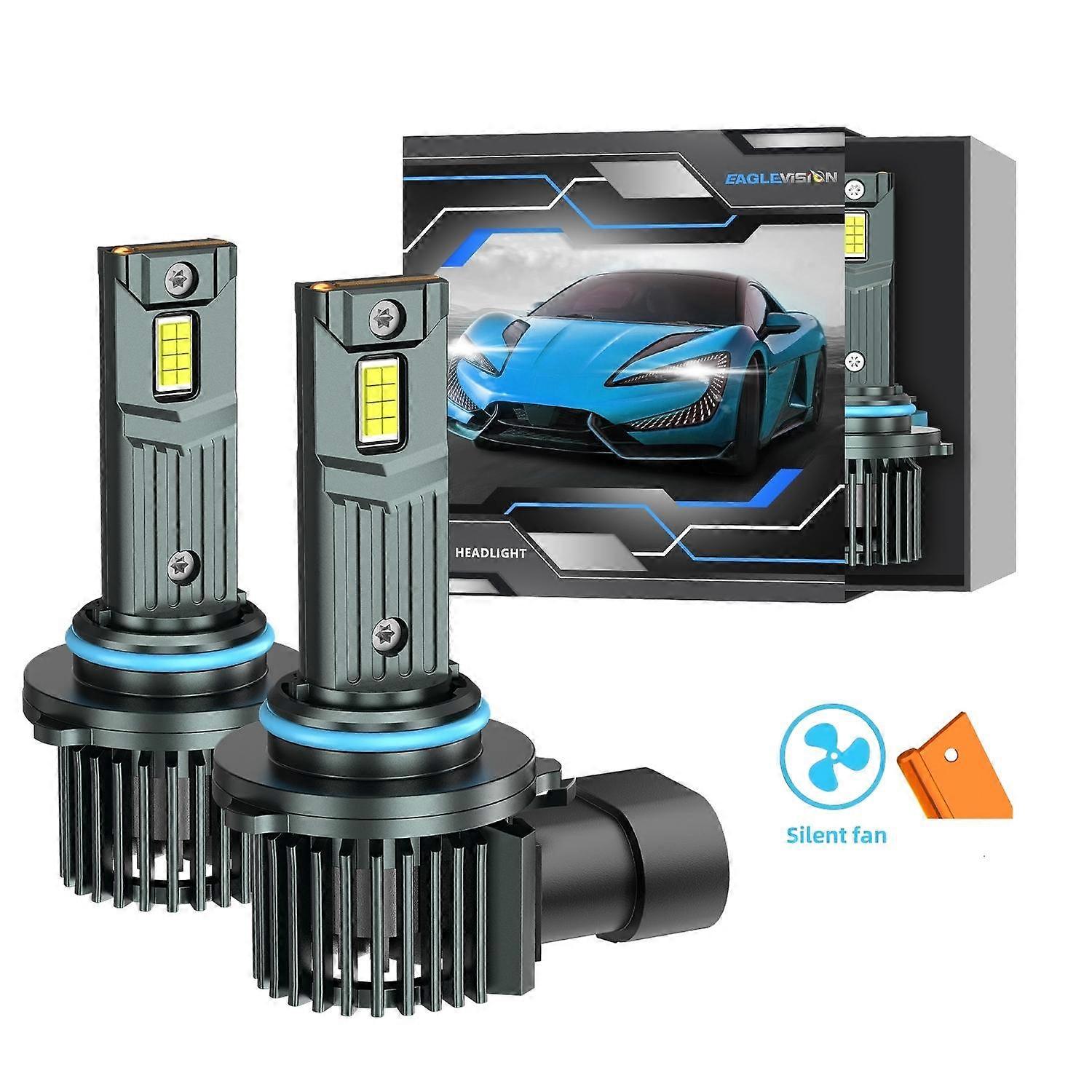 1 Pair 32W 3200LM 6500K Car LED Headlight Bulb with Fan