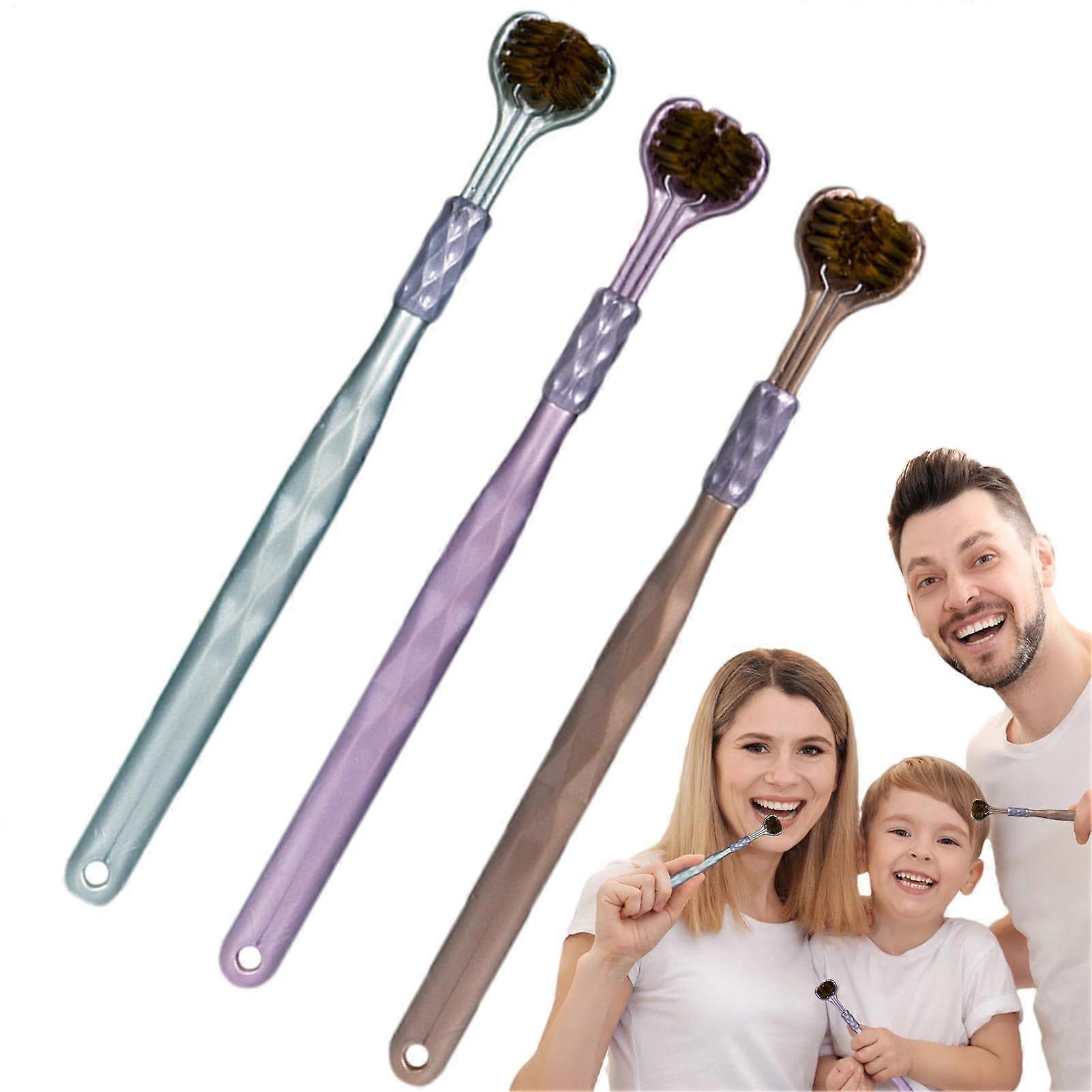 3Sided Toothbrush for Adults and Children, Soft Bristles, 1 pc