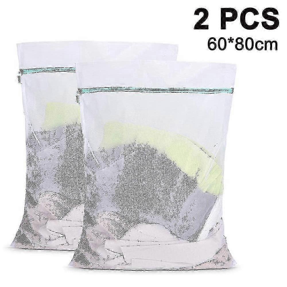 2pcs Laundry Bag,reusable Fine Mesh Laundry Net With Zip--