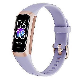 C60 1,1 Zoll Wasserdichte Uhr Temperaturmonitor Fitness Tracker Sport Armband HellLila