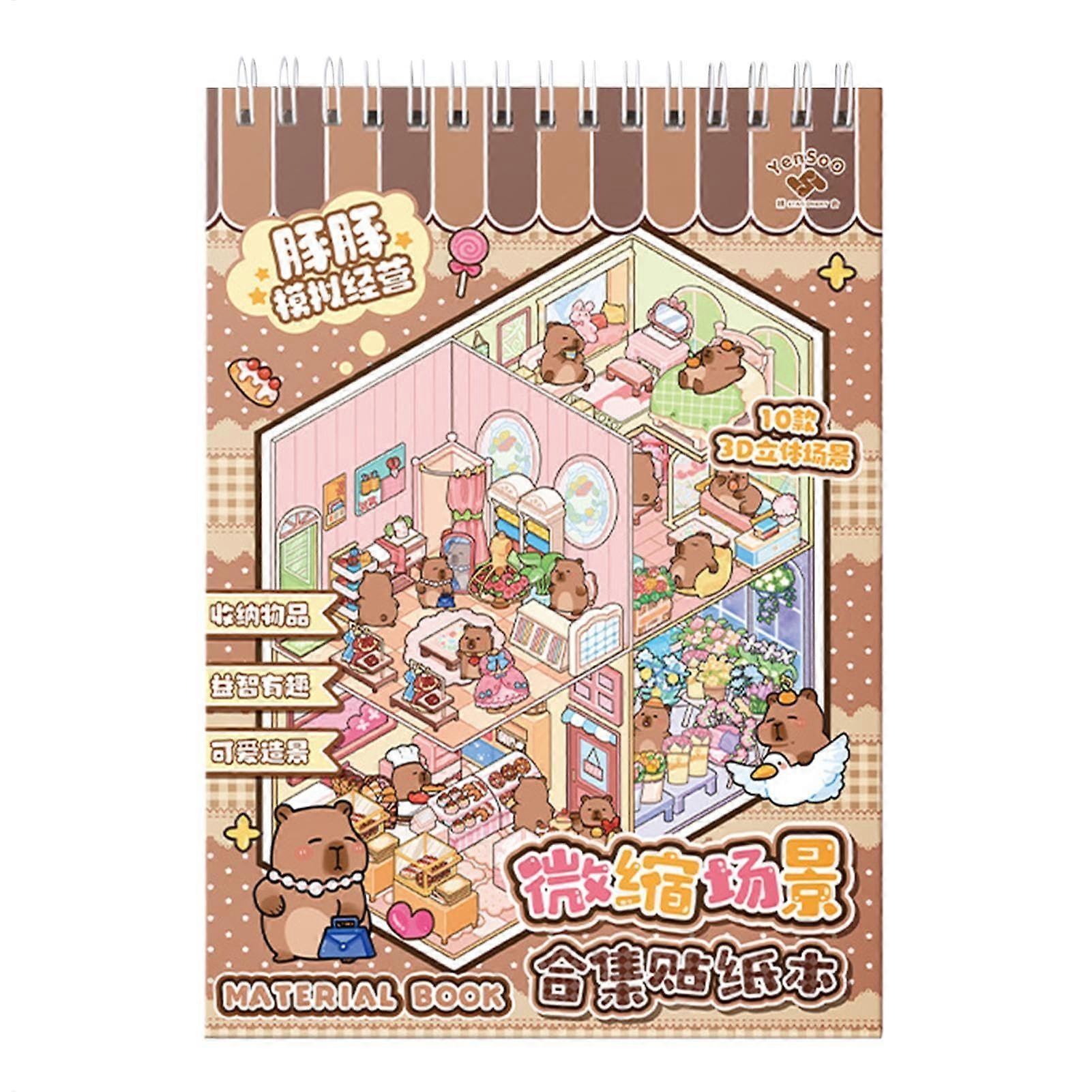 3D NoCut Creative Design Capybara Theme Fun Activity Stickers for Children