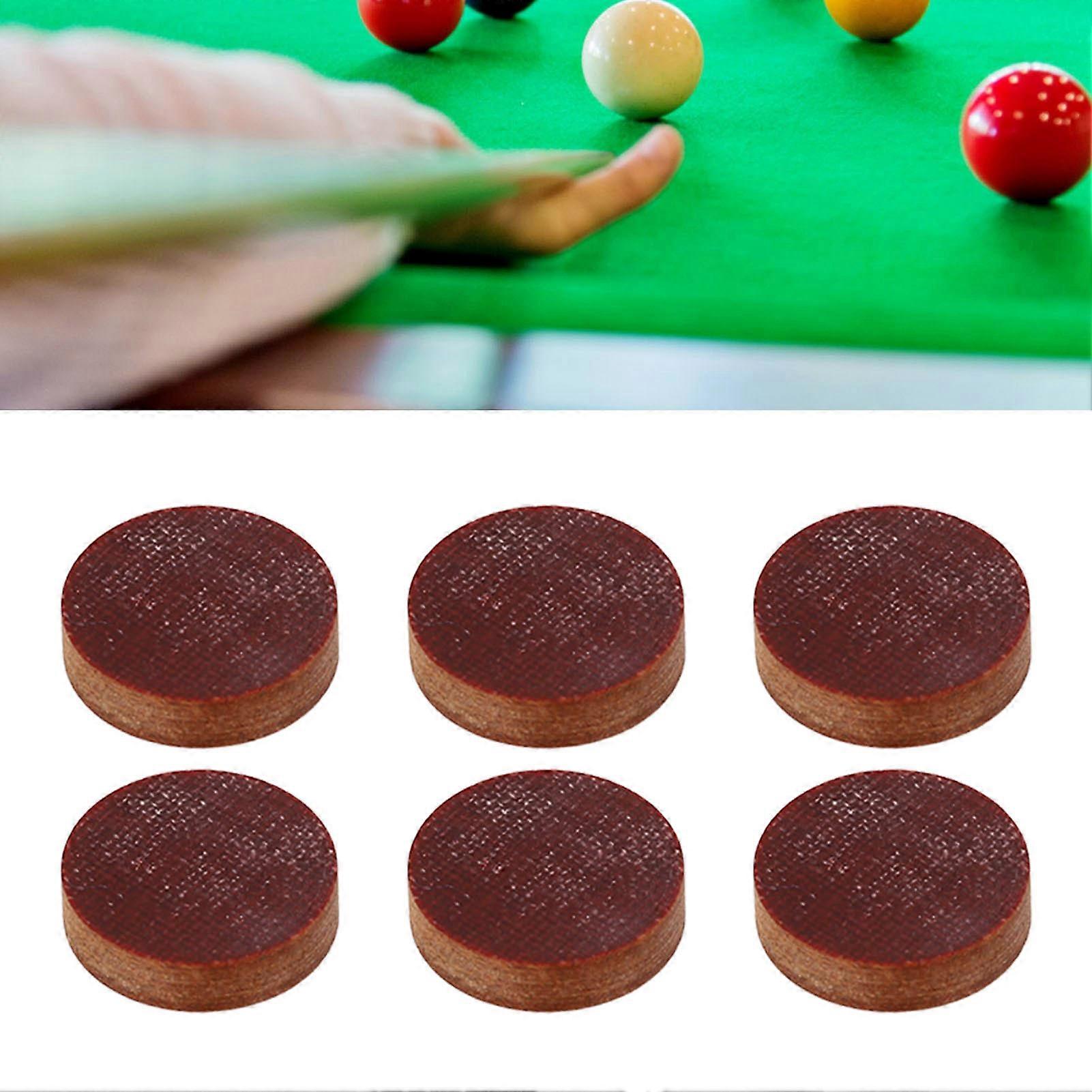 6pcs Billard Pool Queue Spitzen 14mm Kristall Pool Queue Spitzen Ersatz Kit Billard Queue Spitzen Braun 