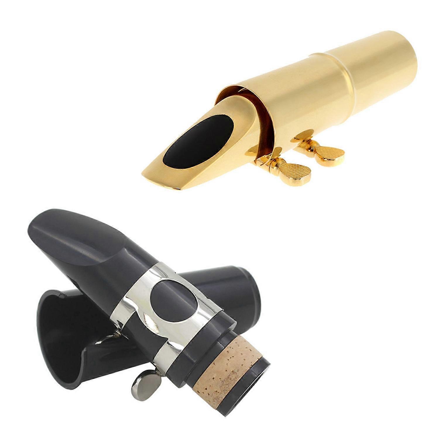 1 pcs Black Plastic B Flat Clarinet Mouthpiece with Cap & 40 Pcs Sax Patches Pads Mouthpiece Cushion