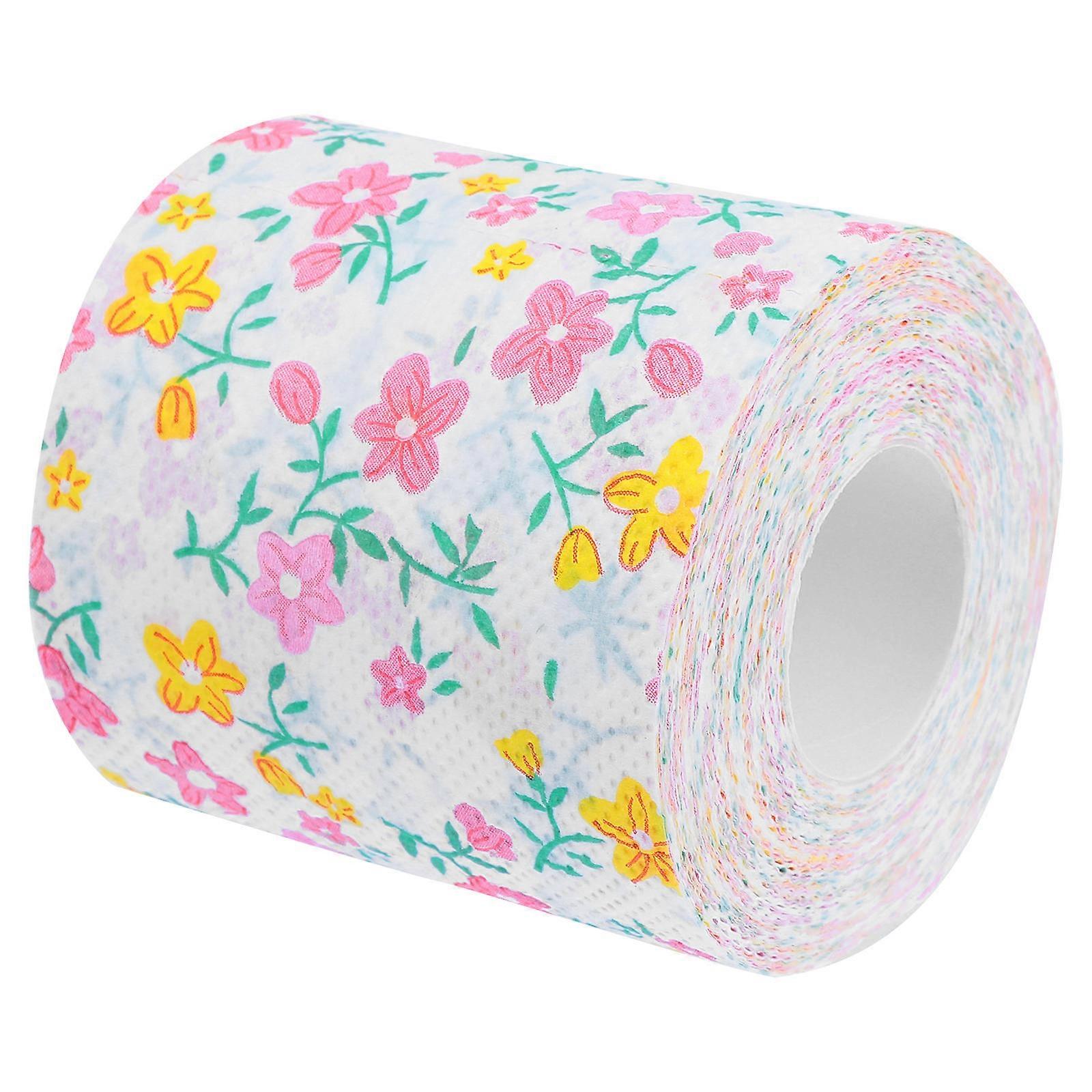 Colorful Printed Toilet Paper Roll Decorative Napkin for Bathroom, Dining Table Decor Soft Floral Patterned Paper Roll for Versatile Use