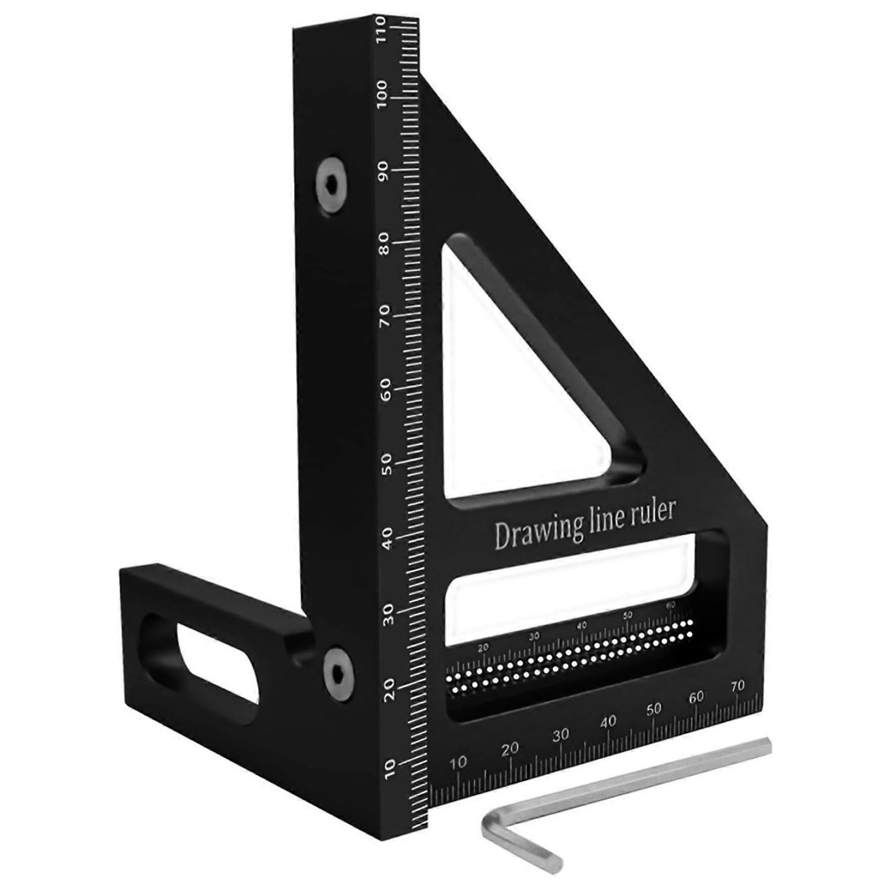 3D MultiAngle Measuring Ruler Aluminum Alloy Carpenter Square 45 and 90 Degree Woodworking Tool with CM Scale for Angle Measurement and Layout