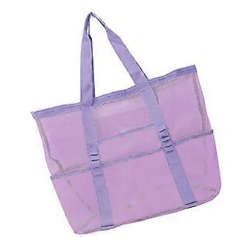 Borsa da spiaggia a griglia Borsa di tendenza Borsa a tracolla di grande capacità Borsa per giocattoli di sabbia multitasche Borsa da picnic Borsa per giocattoli da spiaggia Colore rosso