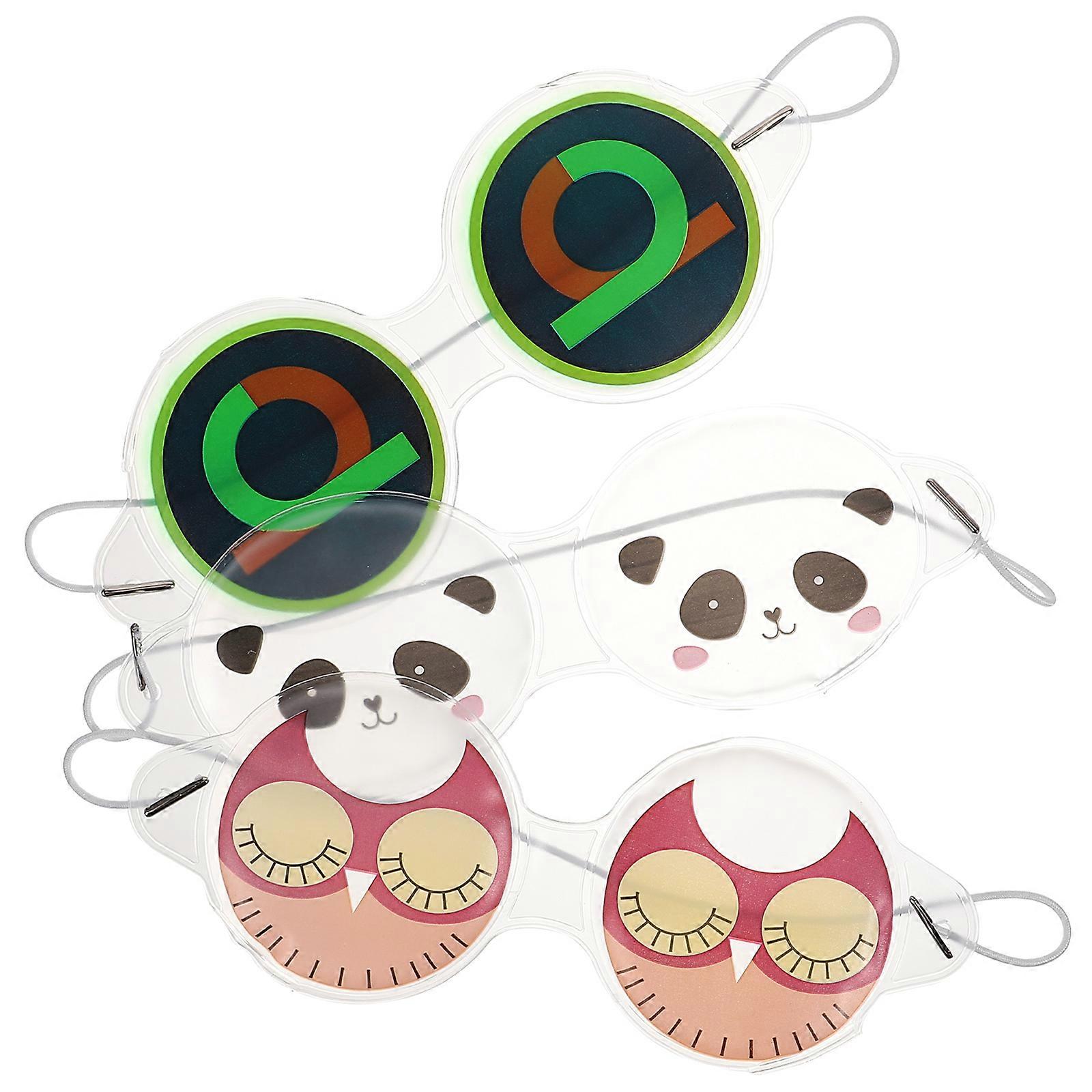 3pcs Reusable Gel Eye Masks with Animal Design for Lightweight and Relaxation