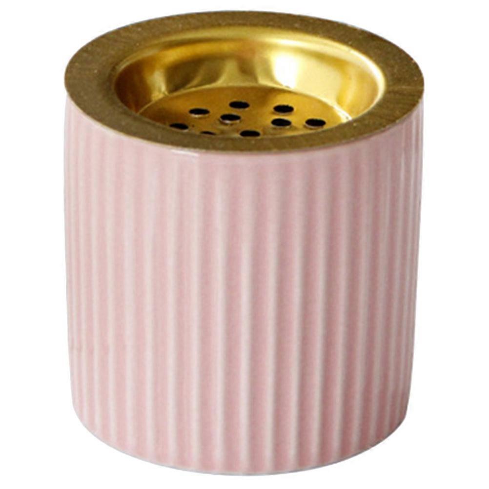 Pink Ceramic Incense Burner for Decor Lightweight Compact Size with Elegant Design