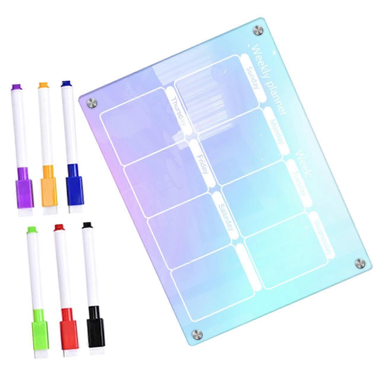 Magnetic Weekly Planner Dry Erase Memo Board for Refrigerator with Markers, Organization for To-Do Lists and Reminders