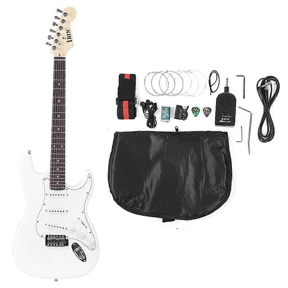 IRIN 39 polegadas ST Guitarra Elétrica para Crianças Iniciantes com Acessórios Branco