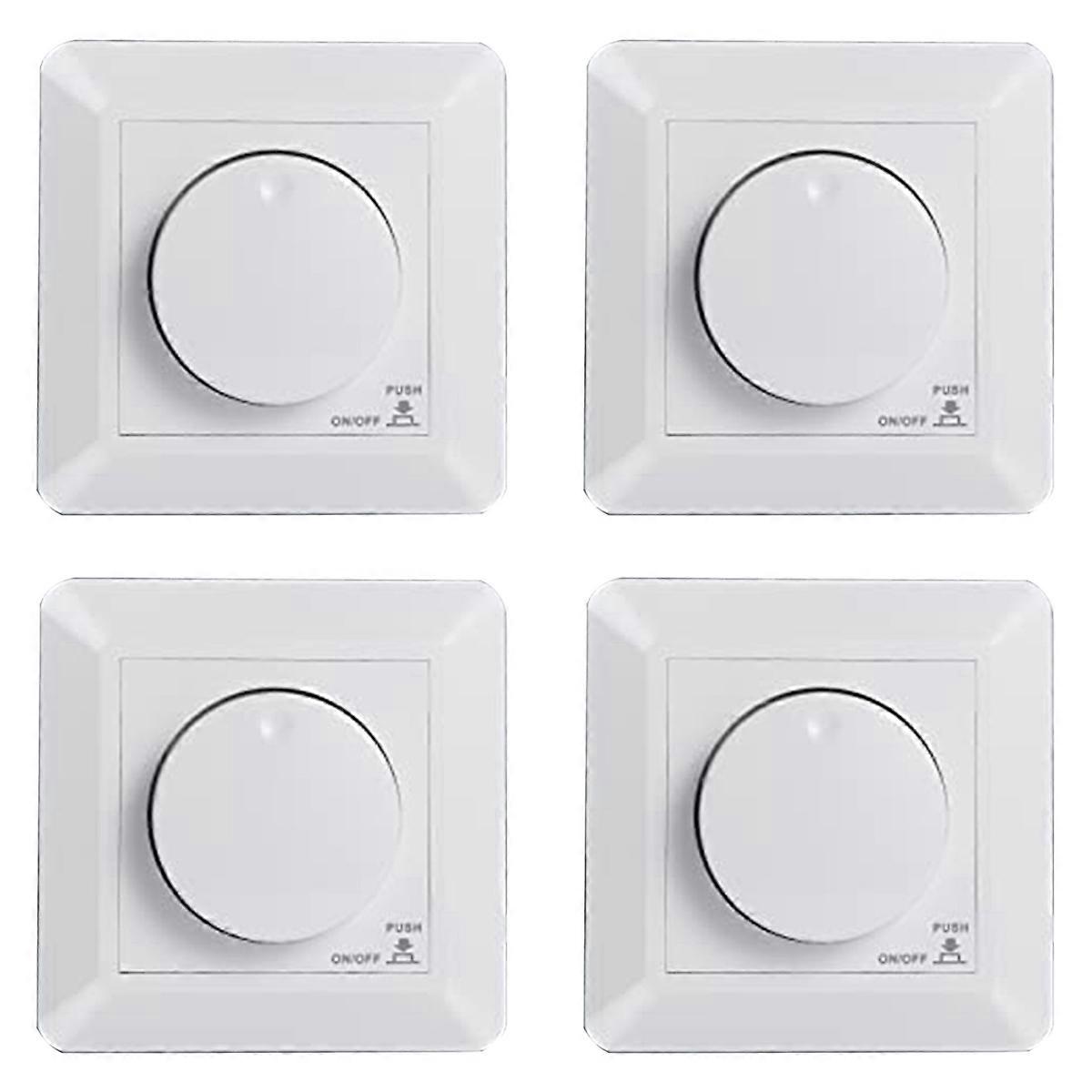 4X LED Dimmer Switch, Flush-Mounted Dimmer for Dimmable LED and Halogen, 5-300 W Dimmer Switch LED,