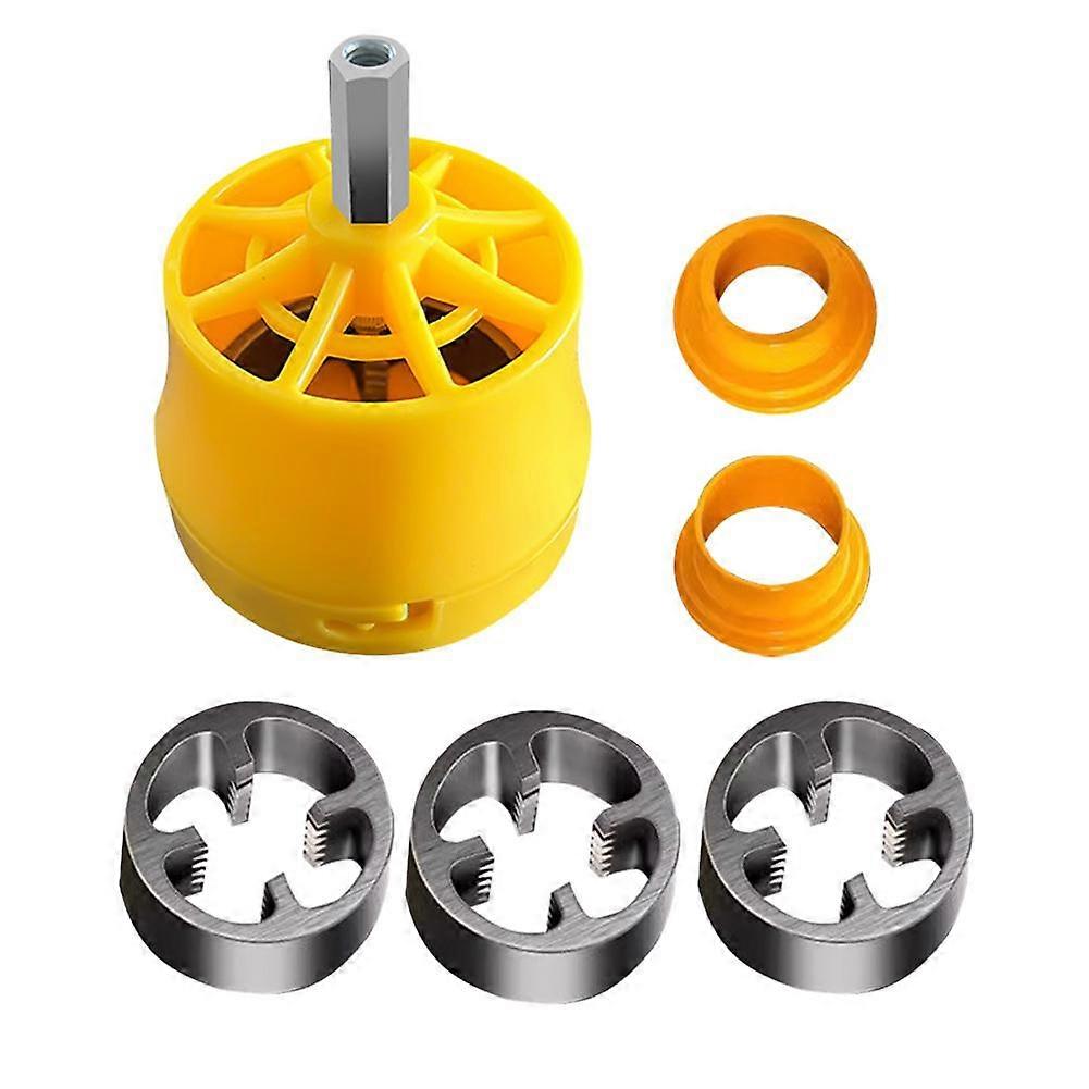 PVC Pipe Threader Kit with 1/2In 3/4 In 1 Inch Dies Pipe Threader Pipe Round Die