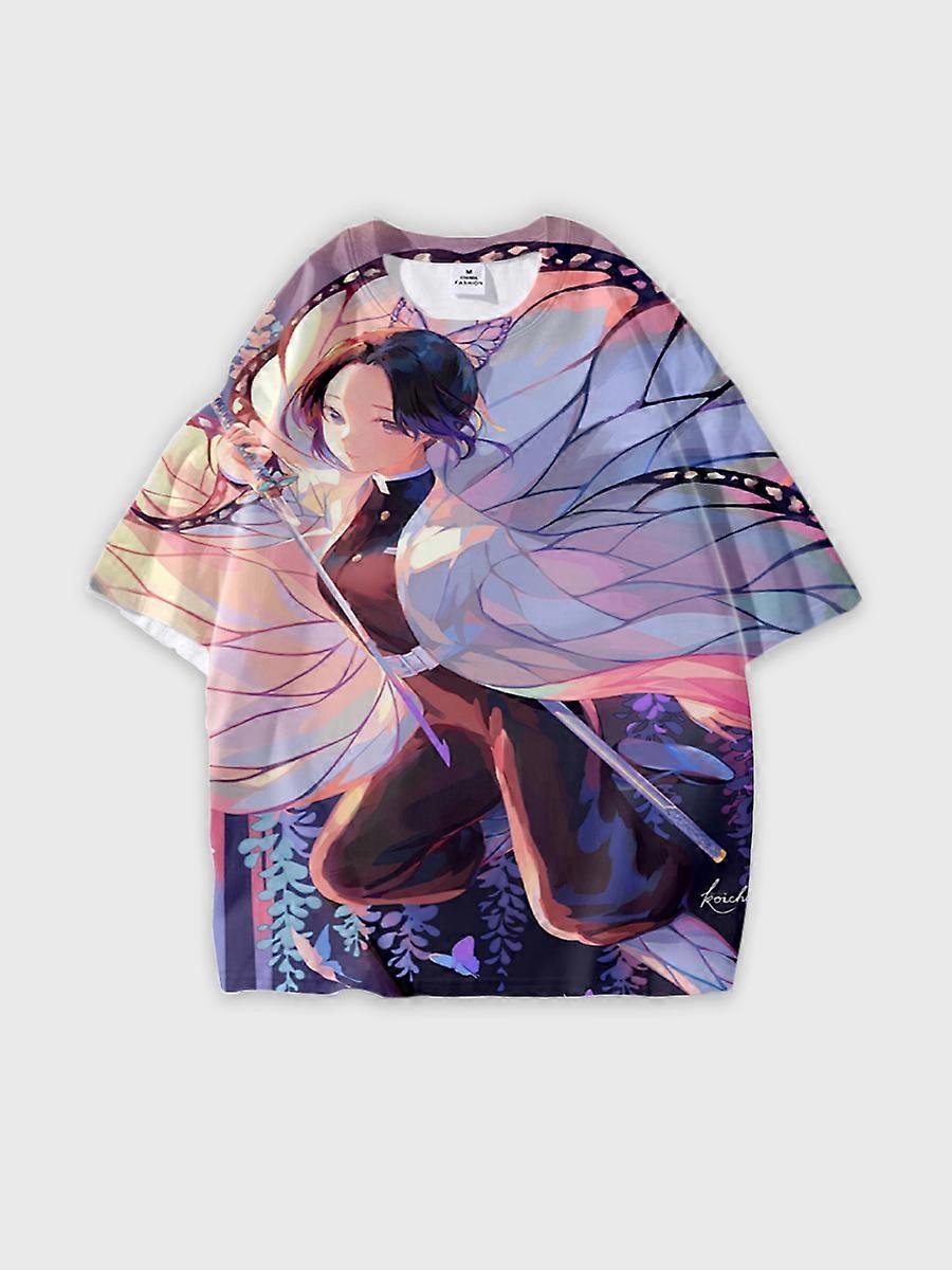 T-shirt round neck Character Pattern loose short sleeve P819