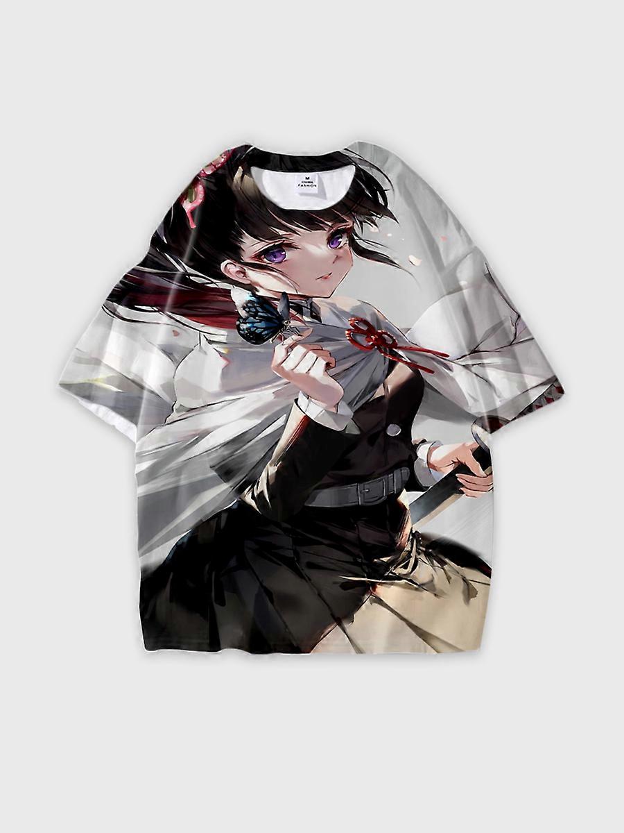 T-shirt round neck Character Pattern loose short sleeve P99