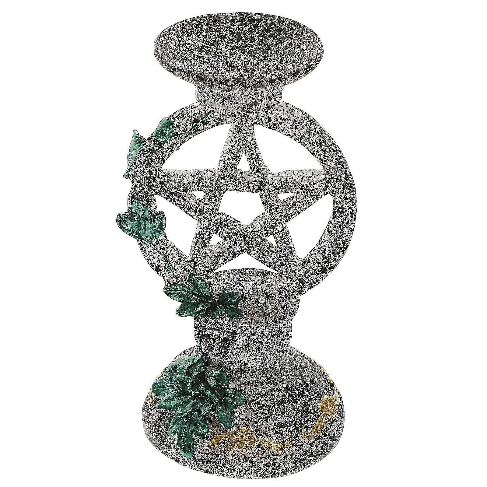 Crystal Ball Stand with Pentagram Design, Decorative Holder for Home, Halloween, and Candlelit Dinners – Stable and Practical Display for Crystal