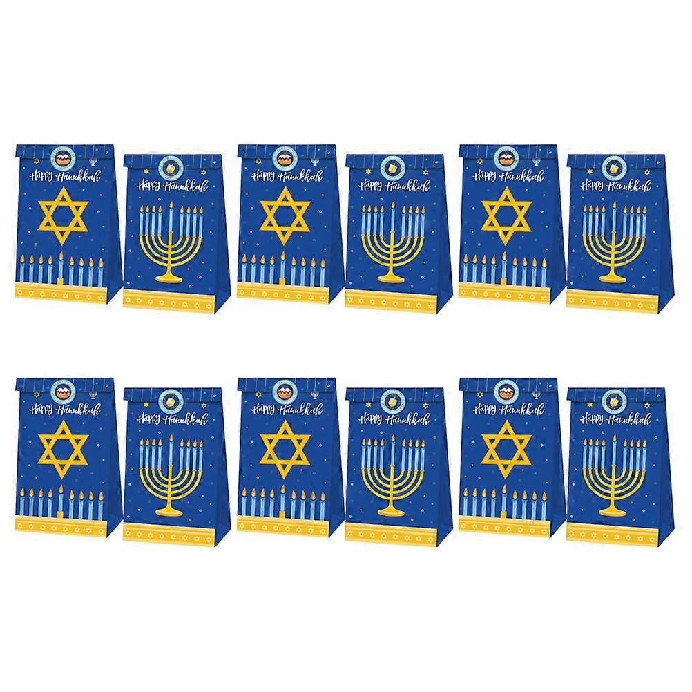 Adorable Hanukkah Theme Paper Bags for Party Supplies and Snack Storage Assorted Color