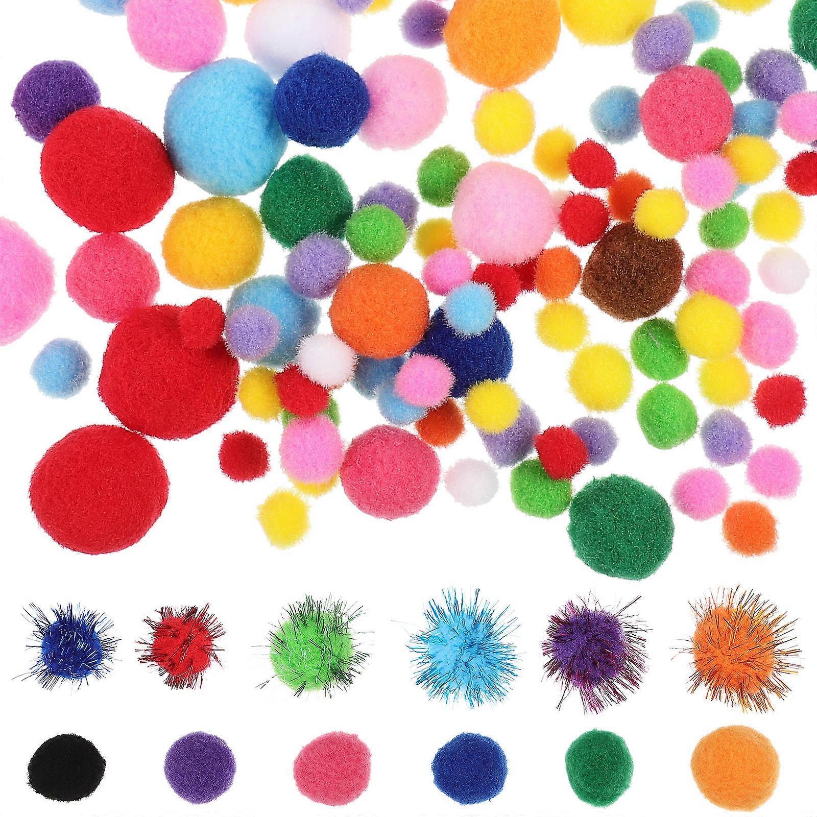 كرات بوم بومز للحرف اليدوية كرات أفخم رقيق نمط مختلط 3.00X3.00X3.00CM مشاريع فنية لمرحلة ما قبل المدرسة 800 قطعة