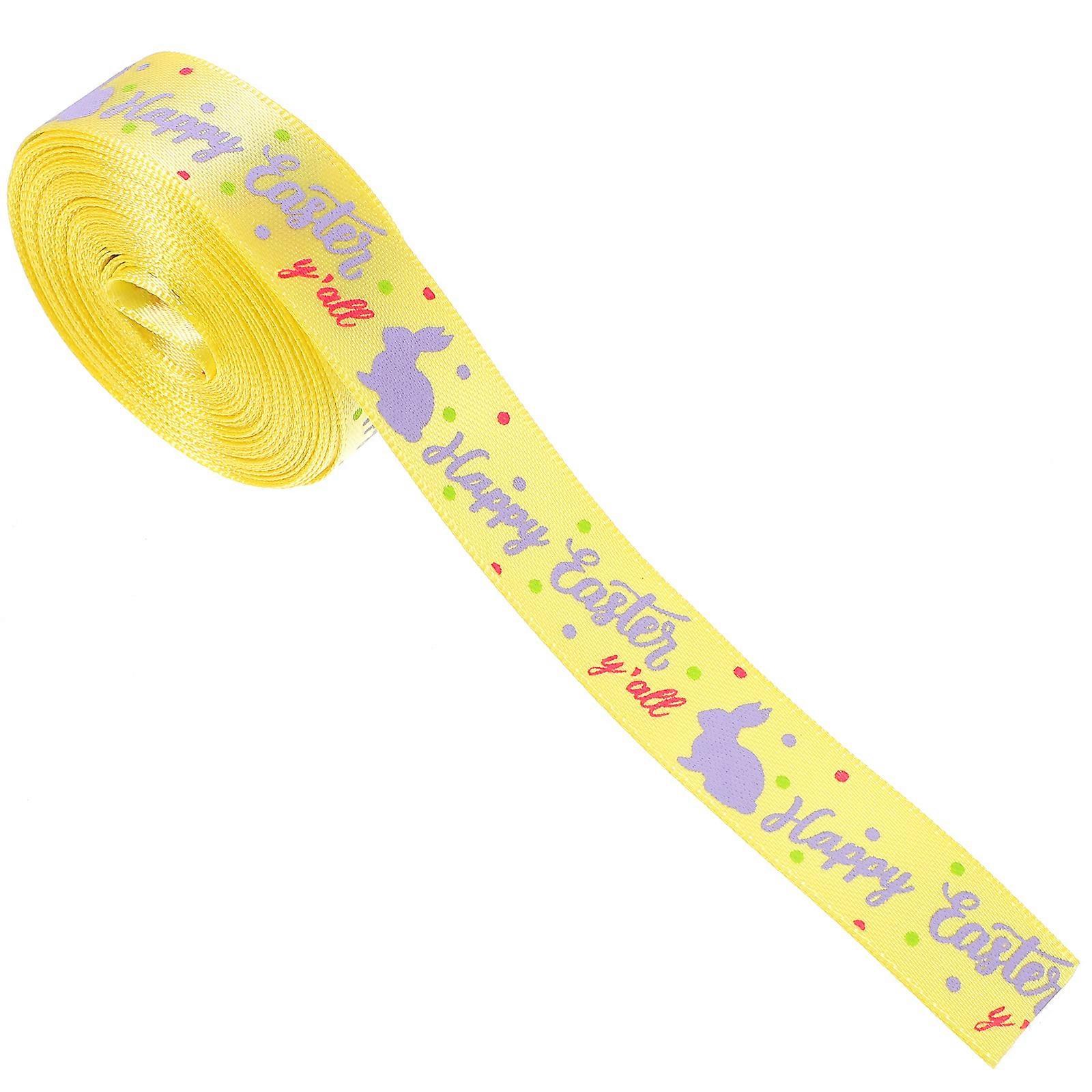 Festival Decoration Ribbon Easter Style Yellow Ribbon For Art Craft 1 Roll Designed For Spring Celebrations