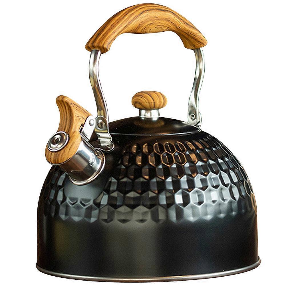 Stainless Steel Kettle 2.5L Practical Design Home Use Induction Cookers Black 1Pcs