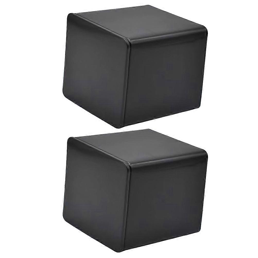 Black Square Tea Tin Canister with Tight Sealing for Storage Use Made of Sturdy Tinplate 2pcs