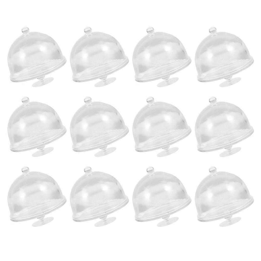 Durable Transparent Mini Cake Stand With Dome Lid for Decor Perfect for Doll Houses and Micro Landscapes