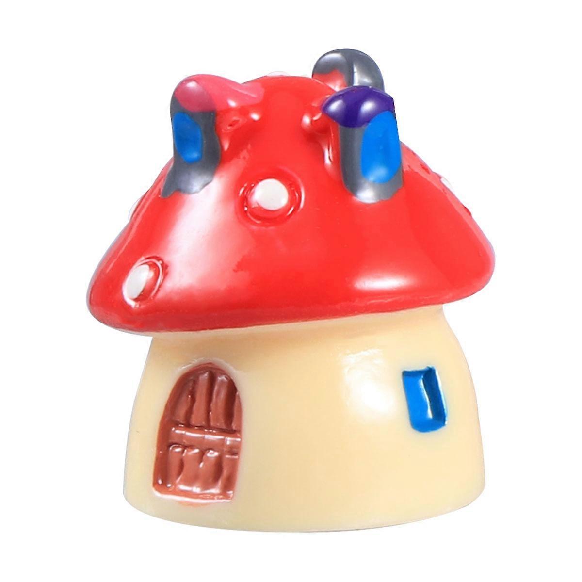 Simulation Miniature Mushroom Decor Miniature Garden Decorations Red Extra Small Size 1Pcs