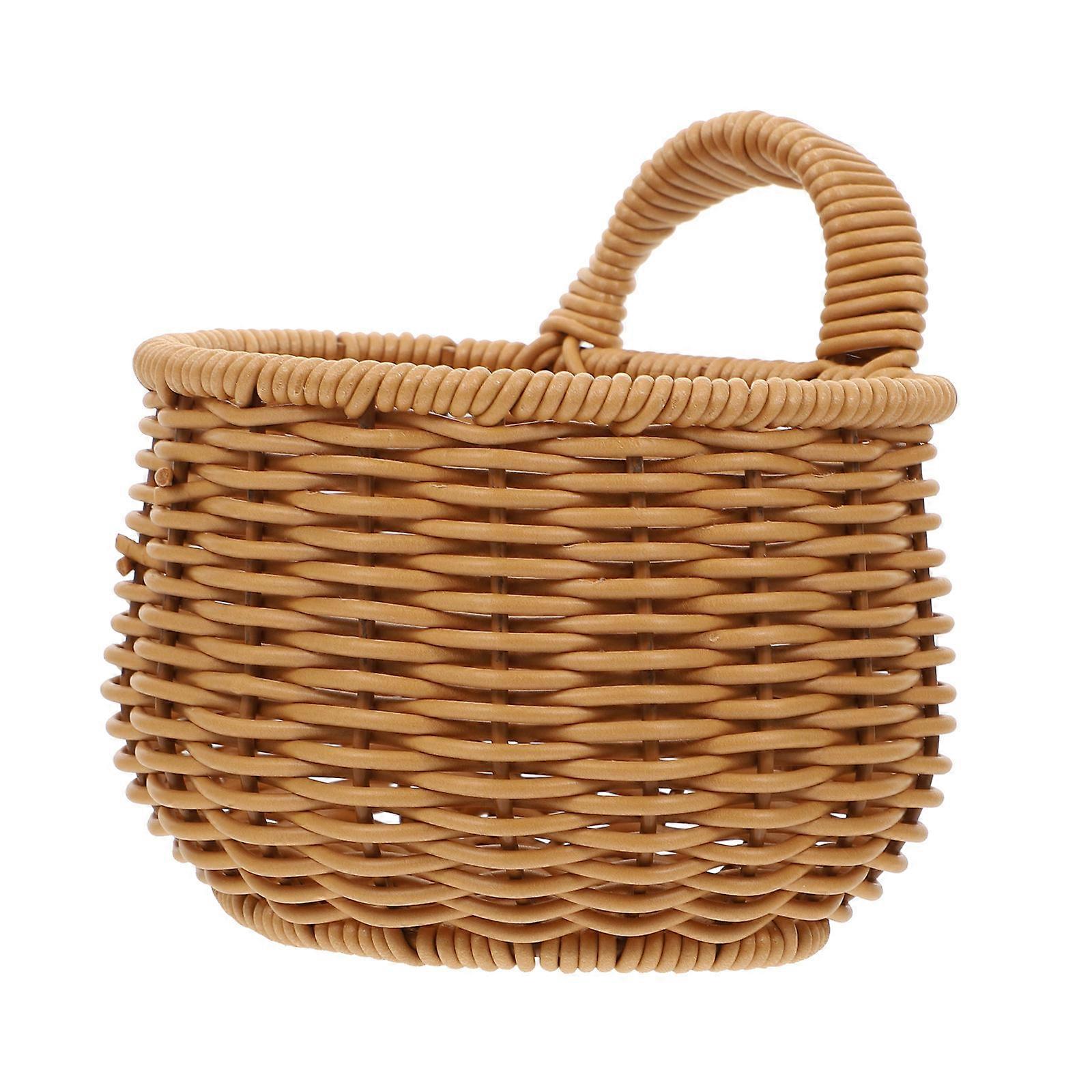 Brown Plastic Storage Basket for Kitchen Use Strong and 1pc