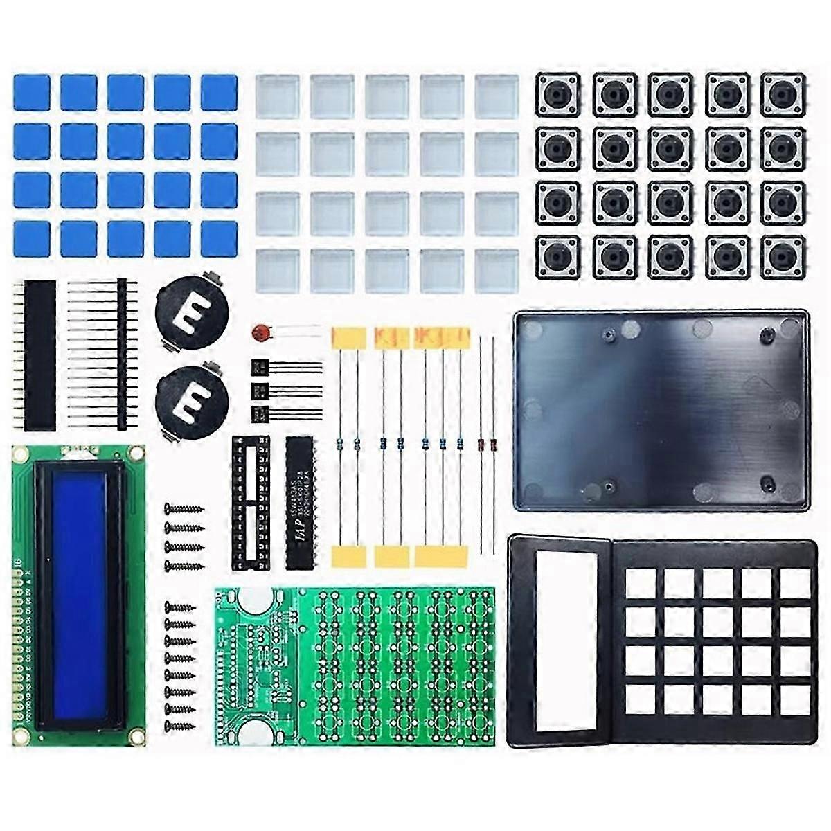 7-Bit LCD1602 Display Desktop Calculator Soldering Project Kit DIY Hobbyist Electronics Kit DIY Calculator Soldering Kit