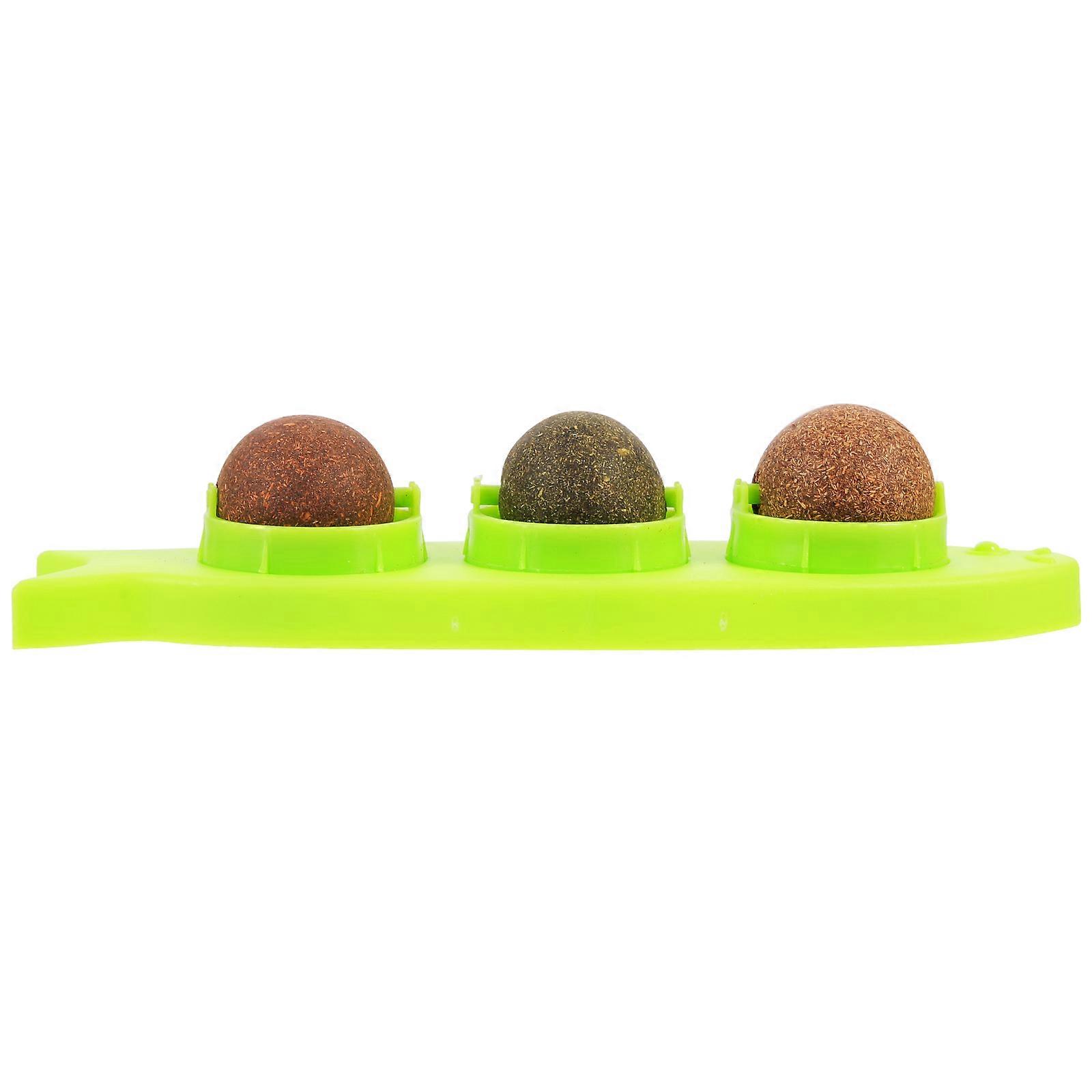 Replaceable Cat Nip Ball 1 Set of Household Cat Mint Interesting Catnip Balls Green 18x6x4cm Home Use Cat Toys