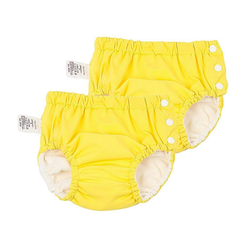 Pantalon de bain pour bébé en polyester jaune étanche et lavable avec motif de dessin animé 90cm