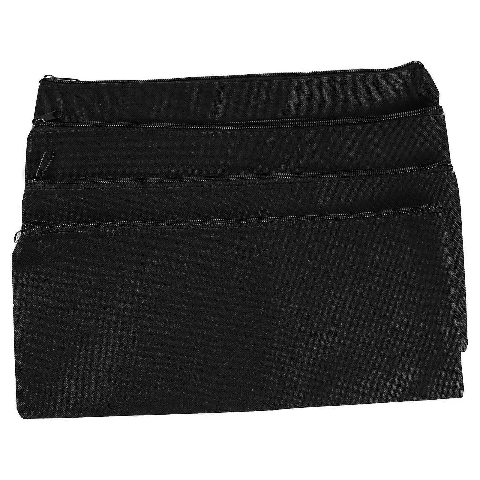 Bbq Utensil Storage Bag 4Pcs Multi-Functional Tool Protection Durable Black Bag Outdoor Use Size 34X15X0.5CM