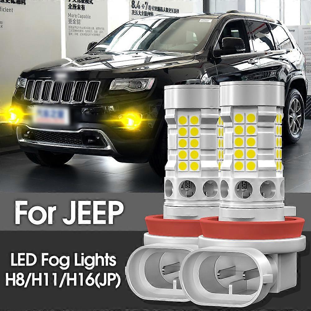 2pcs LED Fog Light Blub H11 Lamp Canbus No Error For JEEP Renegade 2015-2019 Compass 2015-2019 Grand Cherokee 2014-2019