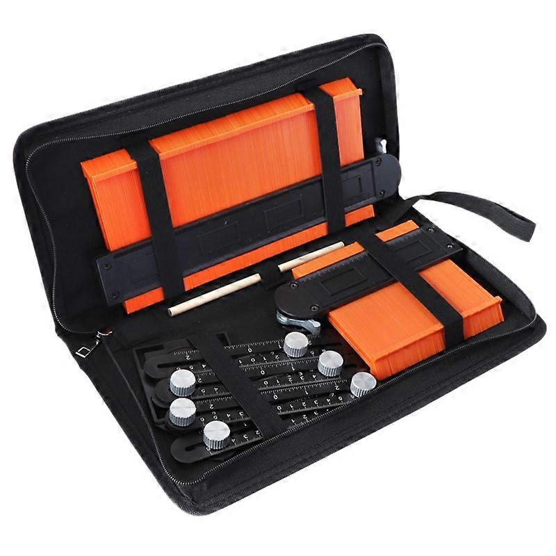 5 Inch/10 Inch Outline Gauge Set with 6-Fold Ruler Metal Lock Shape Duplicator Tiles Tile Profile Template Wholes