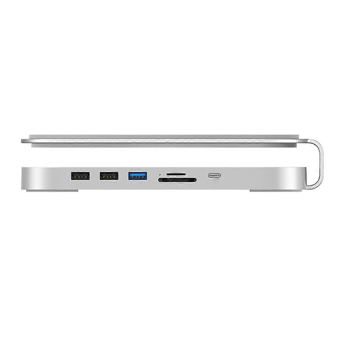 USB C Hub with Hard Drive Enclosure Type C Docking Station NVME M.2 SSD Case 4K M1 M2 for Mini/ Stu