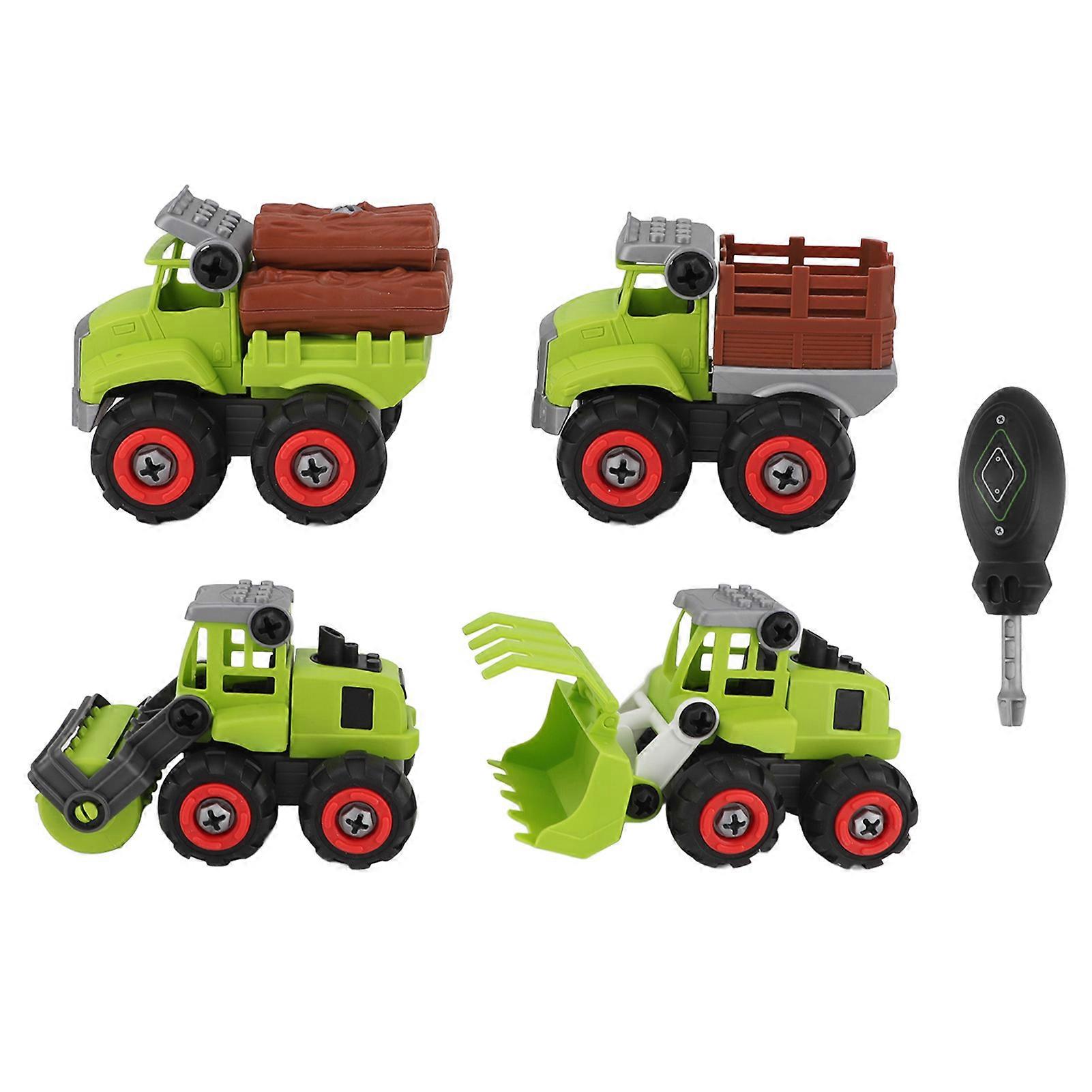 4Pcs Building Blocks Farmer Truck Disassembly and Assembly DIY 2 in 1 Multifunction Building Blocks Building Car Toy Set