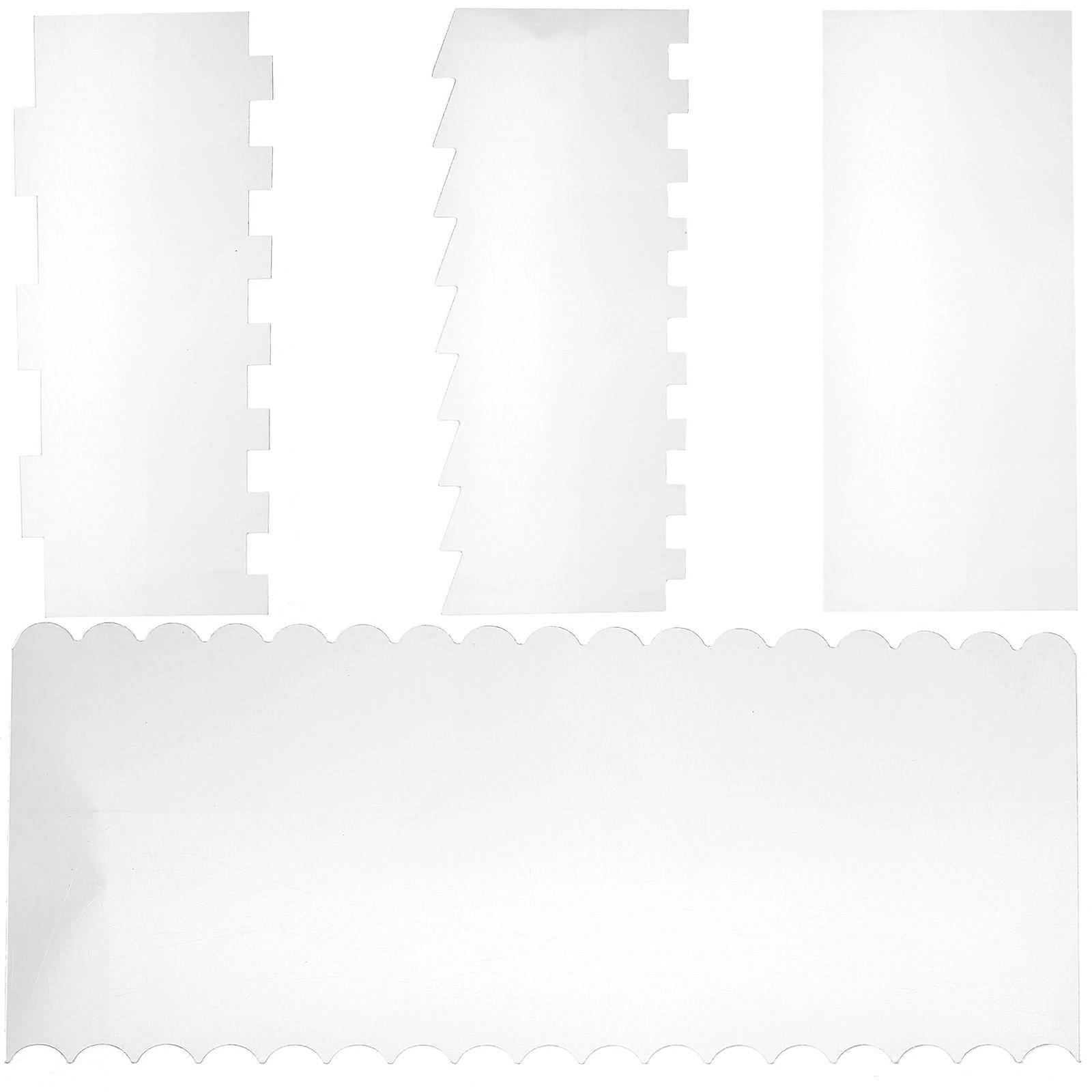 Transparent Cake Smoother 4Pcs Non-Stick Surface Designed For Cake Making Suitable For Baking Supplies