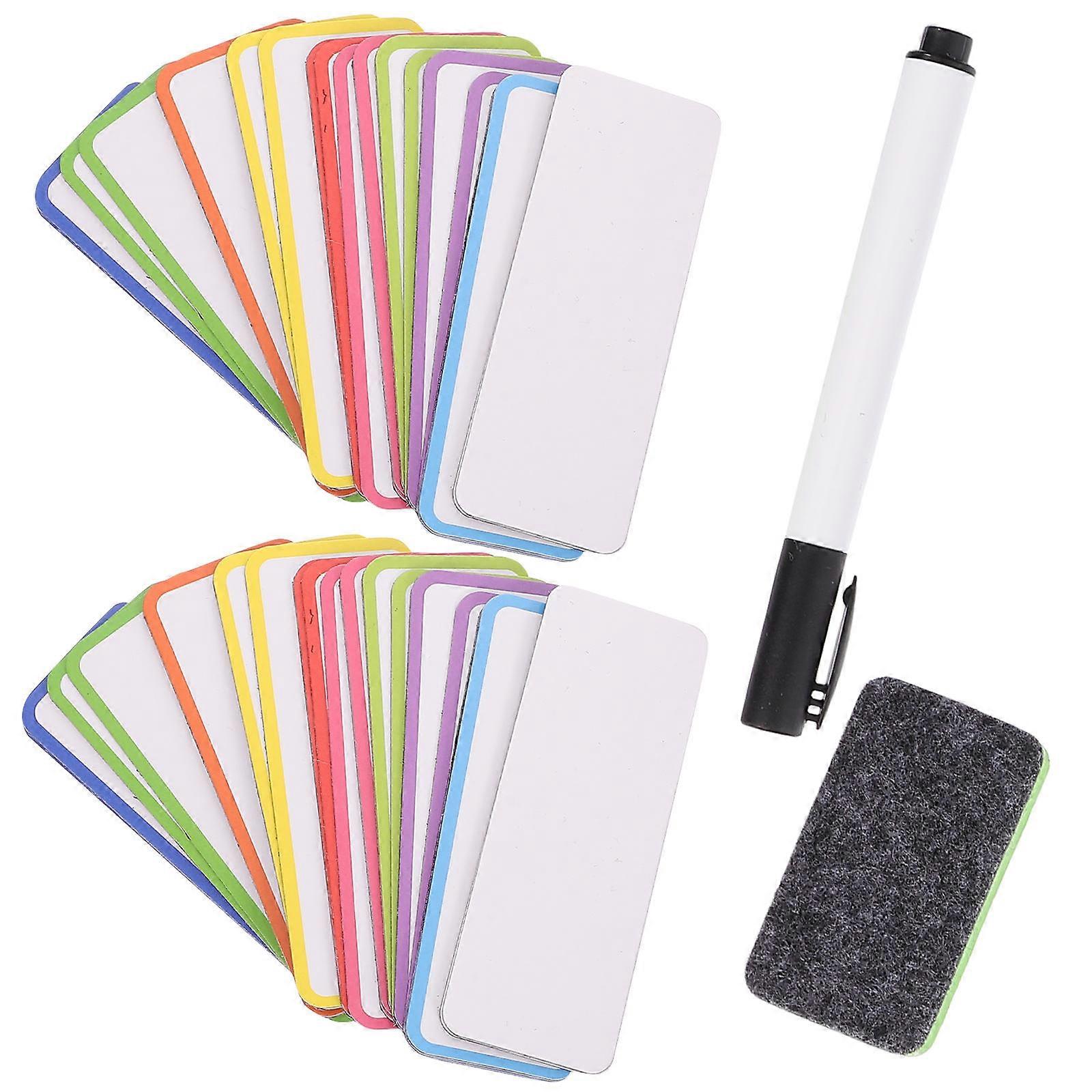 60PCS Magnetic Dry Erase Labels, Reusable Name Tag Stickers for Whiteboards, Refrigerators, Lockers, and More – Flexible Erasable Sentence Strips for