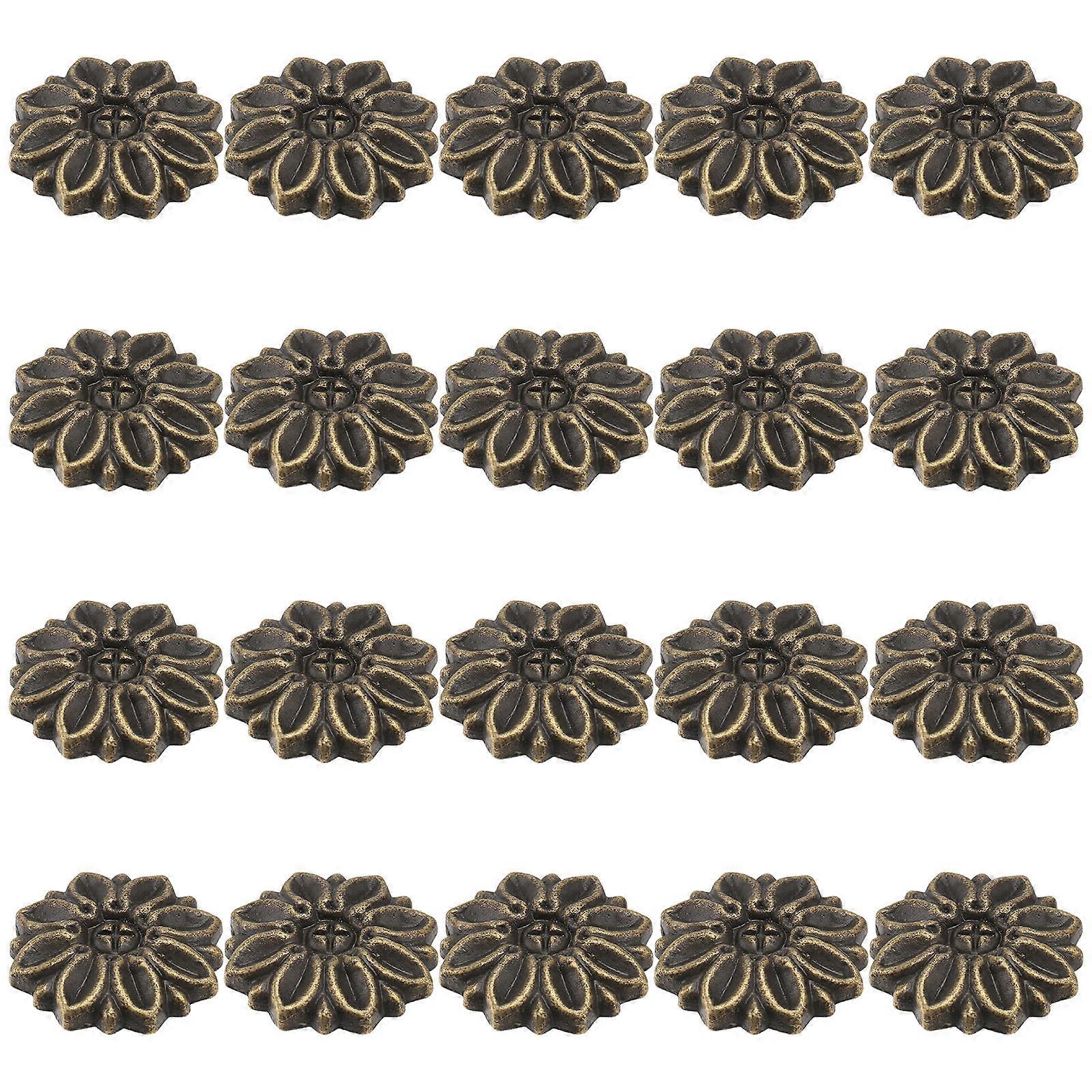 زهر البرقوق زخرفية مربع باستر لتزيين الأثاث 20 قطعة عتيقة خشبية زين