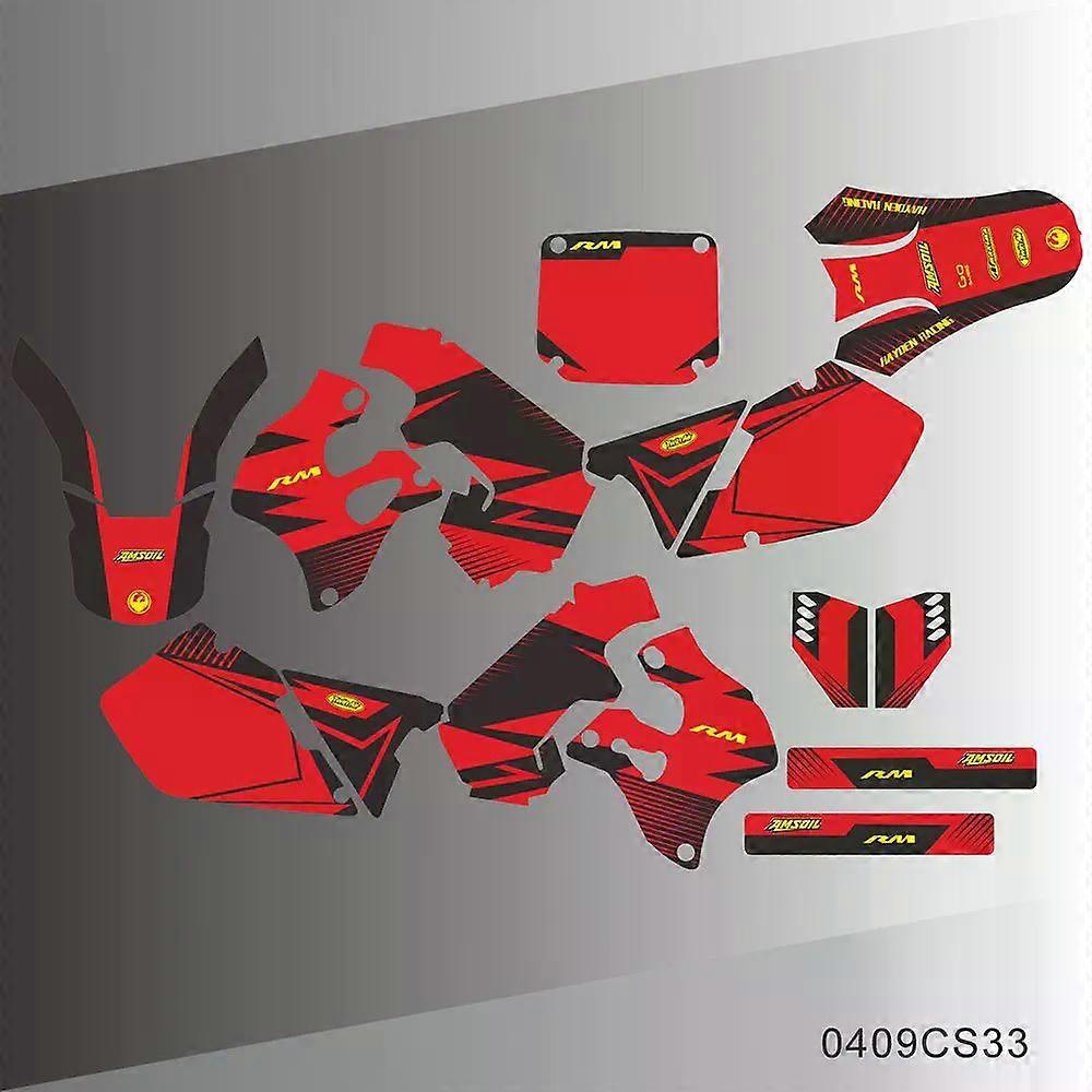 For SUZUKI RM 125 250 RM125 RM250 1996 1997 1998 Graphics Decals Stickers Motorcycle Background Custom Number Name