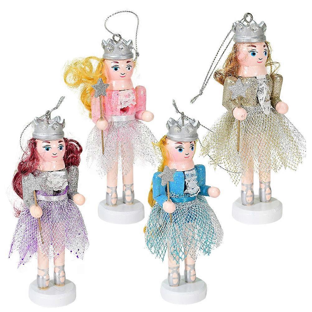 Hanging Nutcracker Decoration 4Pcs Small Nutcracker Pendant Craft European Style Christmas Party Decor