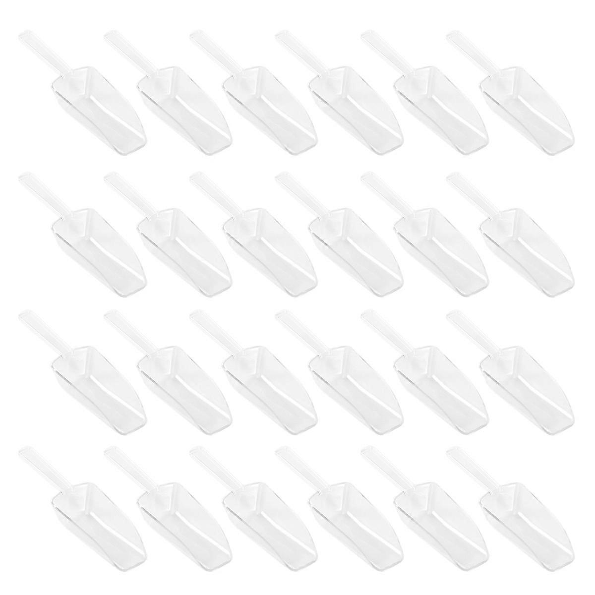 Clear Candy Scoops for Kitchen Use White Mini Buffet Scoops 24 Pieces