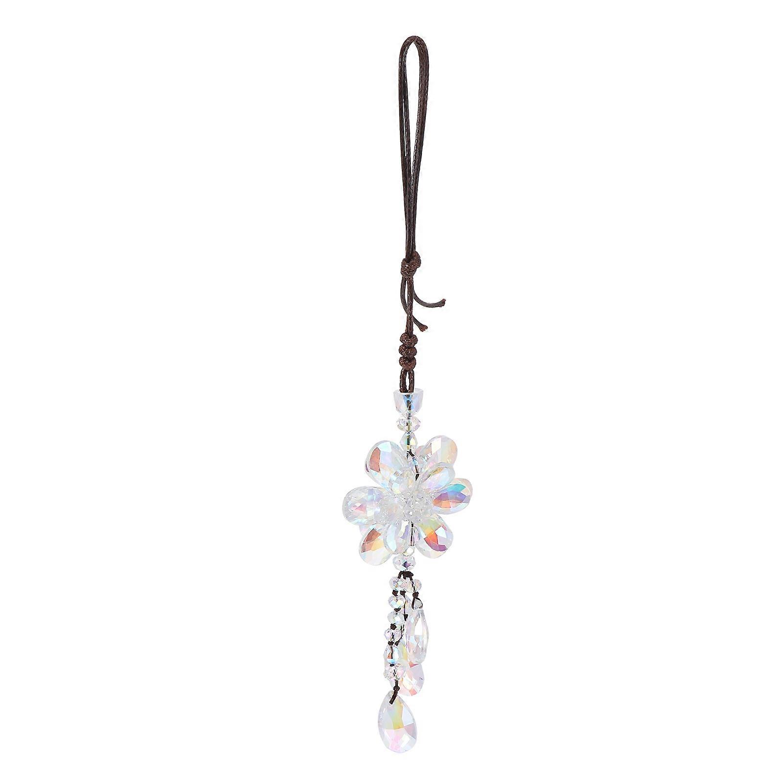 Crystal Charm Pendant for Decoration with Colorful Crystal Luck Flower Design 1PC