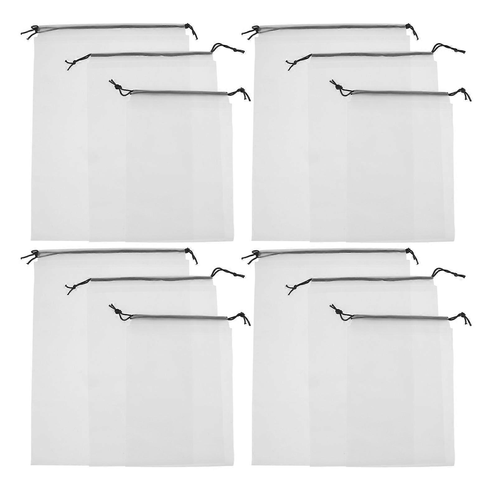 Waterproof PE Drawstring Bags for Travel and Storage White Ideal for Clothes and Swimsuits 12pcs