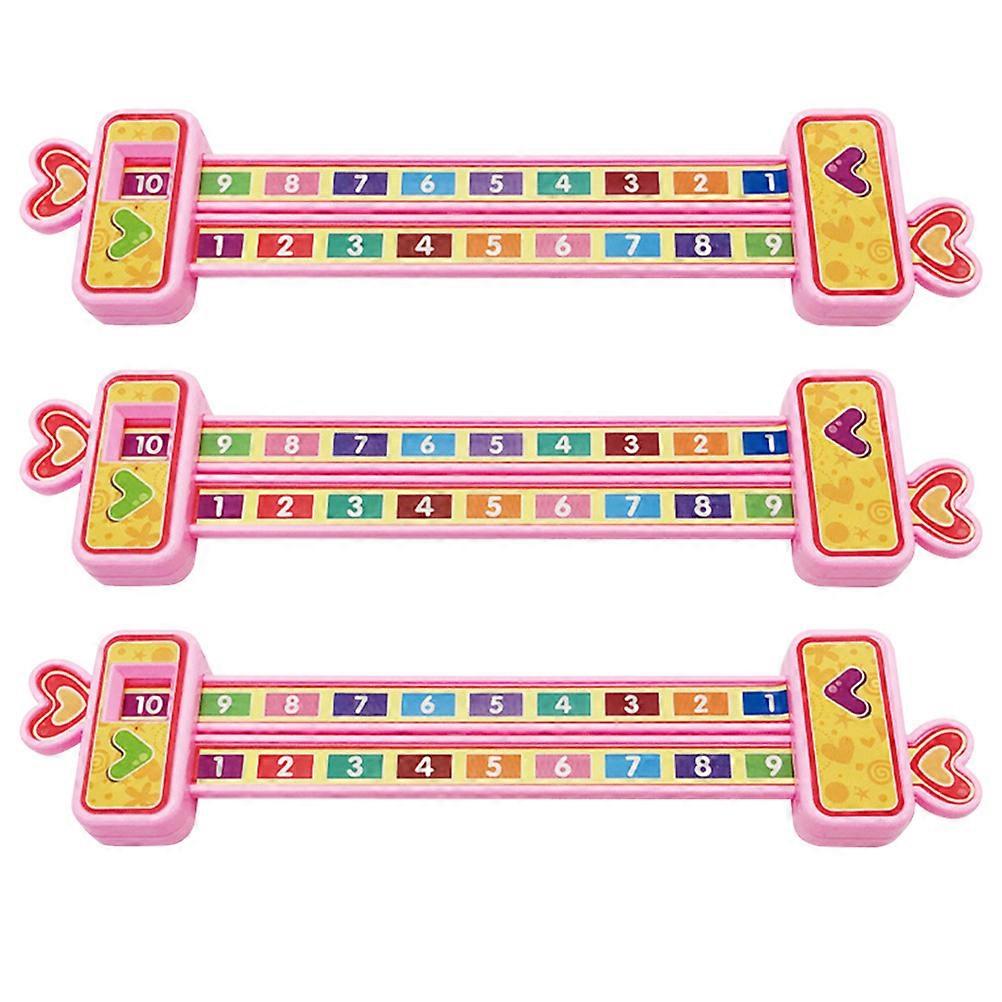 Pink Plastic Ruler for Math Teaching Aids with Clear Numbers and Accurate 3PCS