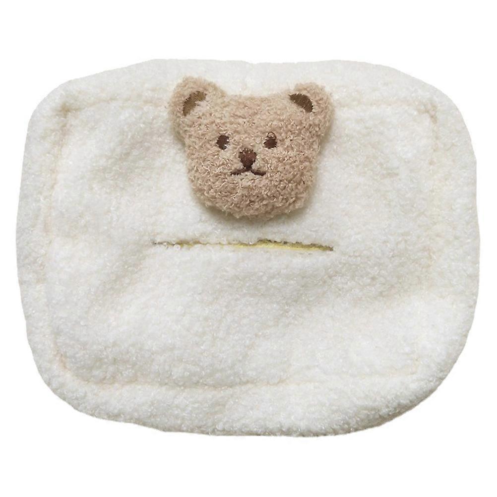 Adorable Plush Tissue Cover for Home in Khaki Color Simple Structure and Design Fits Any Decor 7 inch