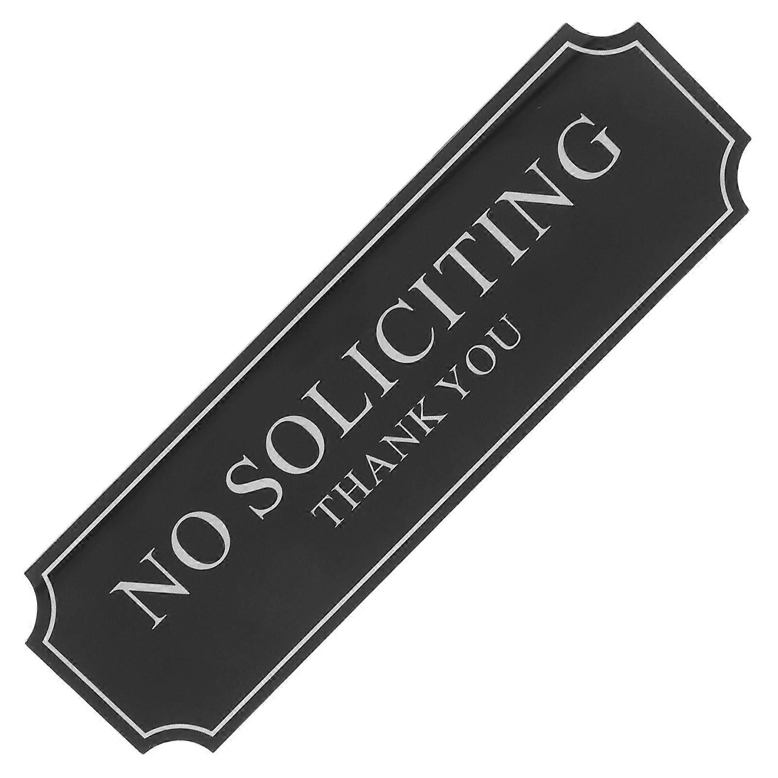 Acrylic No Soliciting Sign For Store Deters Solicitors With High Visibility 8.02X2.44X0.08in Easy Application 1Set
